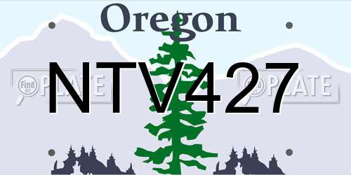NTV427 Oregon License Plate
