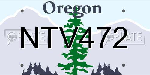 NTV472 Oregon License Plate