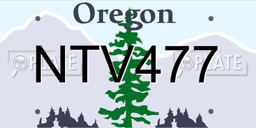 NTV477 Oregon License Plate