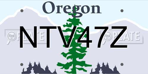 NTV47Z Oregon License Plate