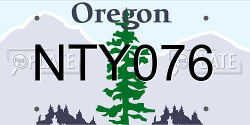 NTY076 Oregon License Plate