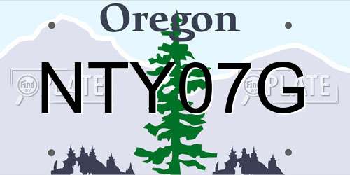 NTY07G Oregon License Plate
