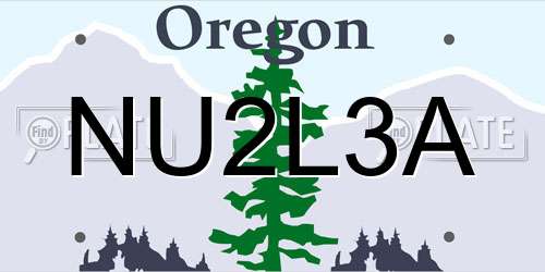 NU2L3A Oregon License Plate