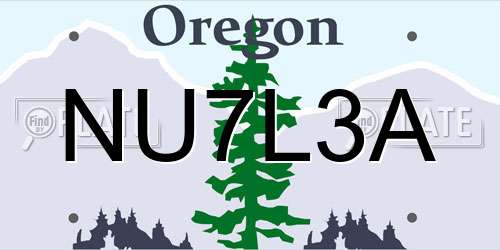NU7L3A Oregon License Plate