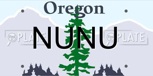 NUNU Oregon License Plate