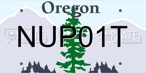 NUP01T Oregon License Plate