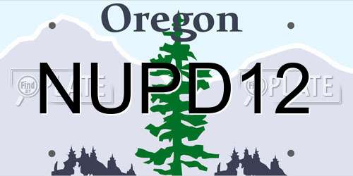 NUPD12 Oregon License Plate
