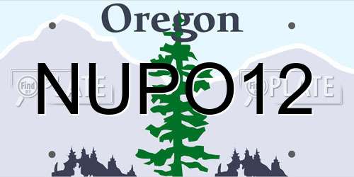 NUPO12 Oregon License Plate