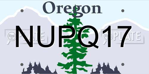 NUPQ17 Oregon License Plate
