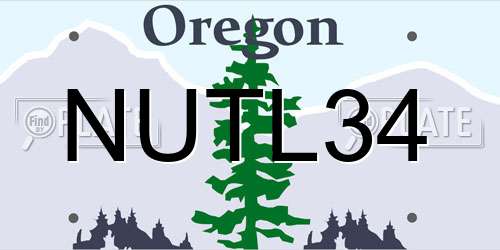 NUTL34 Oregon License Plate