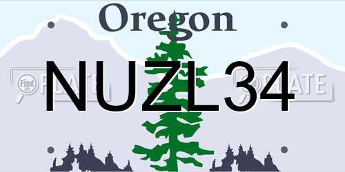 NUZL34 Oregon License Plate