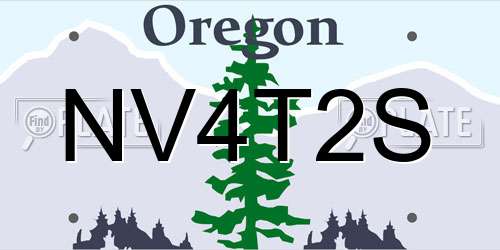 NV4T2S Oregon License Plate