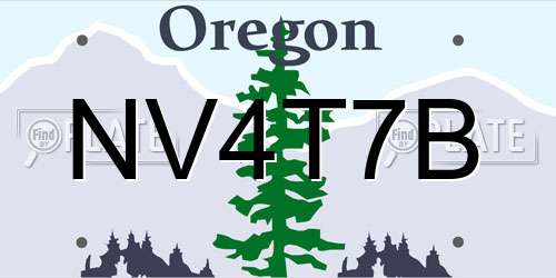 NV4T7B Oregon License Plate