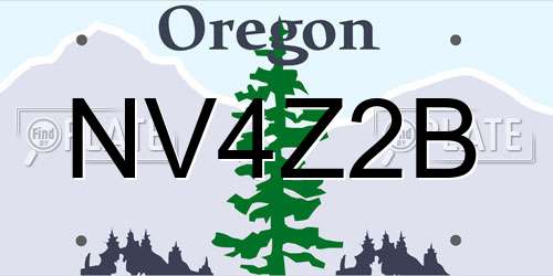 NV4Z2B Oregon License Plate