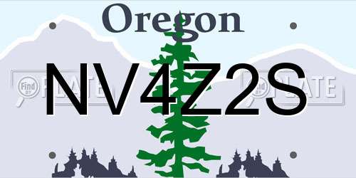 NV4Z2S Oregon License Plate