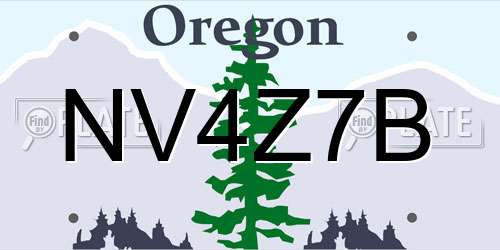 NV4Z7B Oregon License Plate