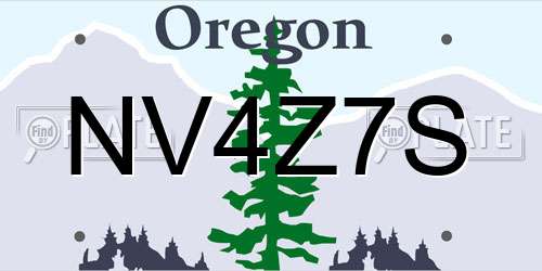 NV4Z7S Oregon License Plate