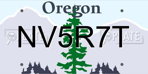 NV5R7T Oregon License Plate