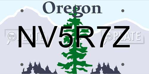 NV5R7Z Oregon License Plate