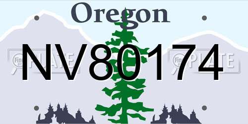 NV80174 Oregon License Plate