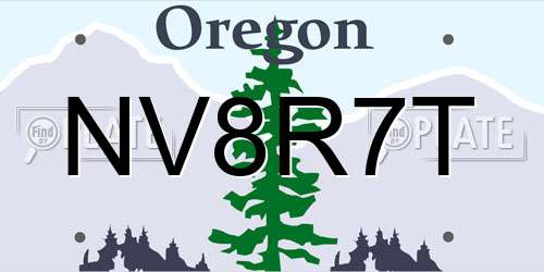 NV8R7T Oregon License Plate