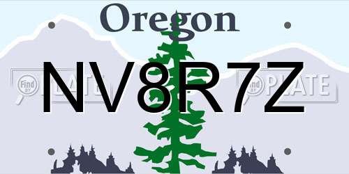 NV8R7Z Oregon License Plate