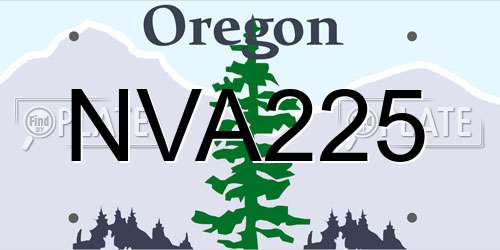 NVA225 Oregon License Plate