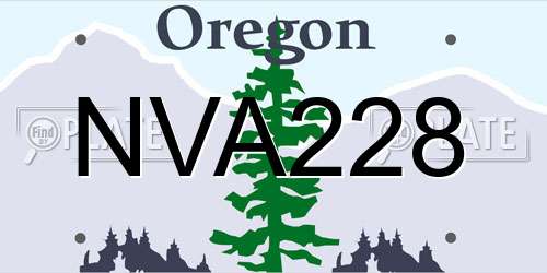 NVA228 Oregon License Plate