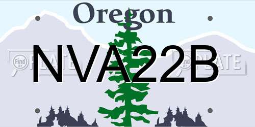 NVA22B Oregon License Plate