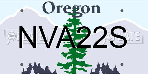 NVA22S Oregon License Plate
