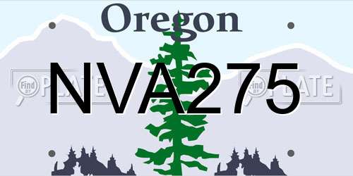 NVA275 Oregon License Plate
