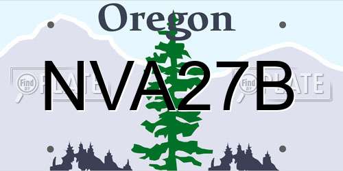 NVA27B Oregon License Plate