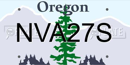 NVA27S Oregon License Plate
