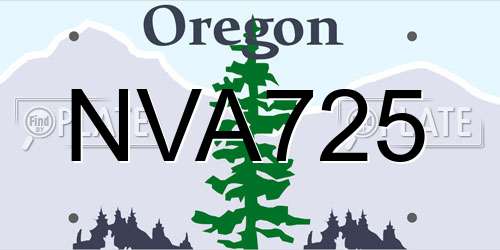 NVA725 Oregon License Plate