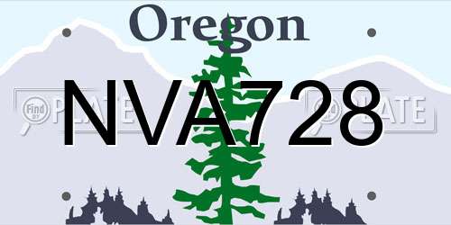 NVA728 Oregon License Plate