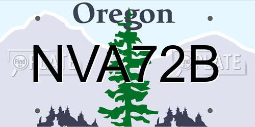 NVA72B Oregon License Plate