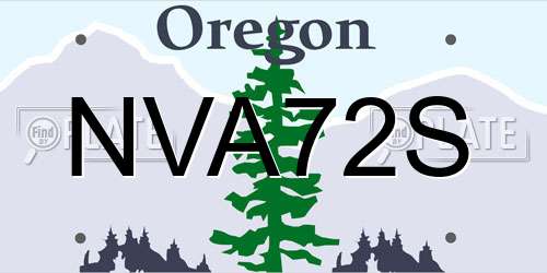 NVA72S Oregon License Plate