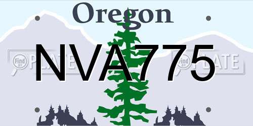 NVA775 Oregon License Plate