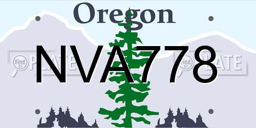 NVA778 Oregon License Plate