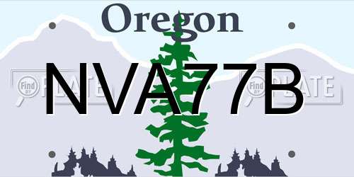 NVA77B Oregon License Plate