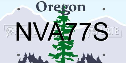 NVA77S Oregon License Plate