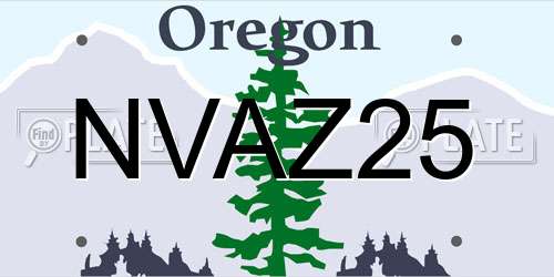 NVAZ25 Oregon License Plate