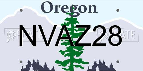 NVAZ28 Oregon License Plate