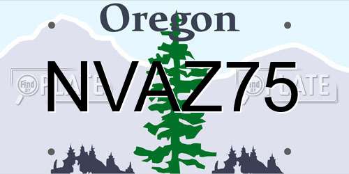 NVAZ75 Oregon License Plate