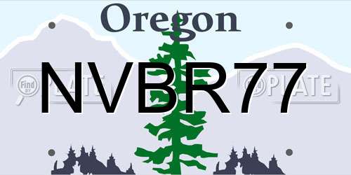 NVBR77 Oregon License Plate
