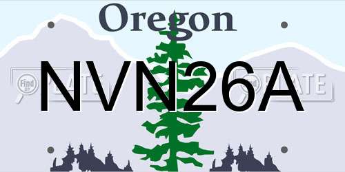 NVN26A Oregon License Plate