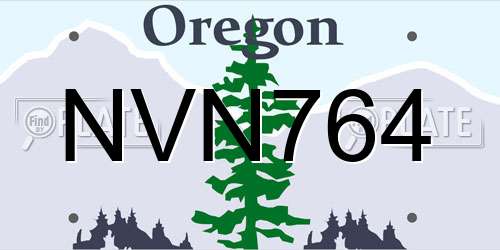 NVN764 Oregon License Plate