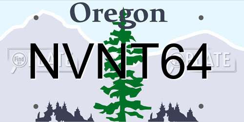 NVNT64 Oregon License Plate