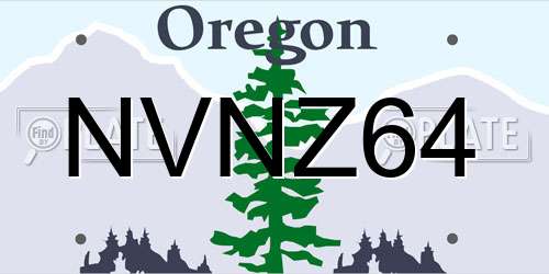 NVNZ64 Oregon License Plate