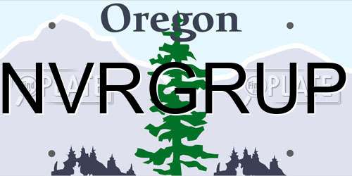 NVRGRUP Oregon License Plate
